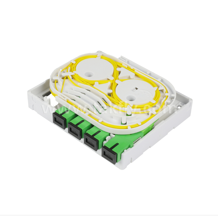 TKS-1806-04D FTTH Fiber Termination Box ️ میز / دیوار نصب شده ، 4-Port ، داخلی ، پشتیبانی از جفت گیری فیوژن و مدیریت کابل
